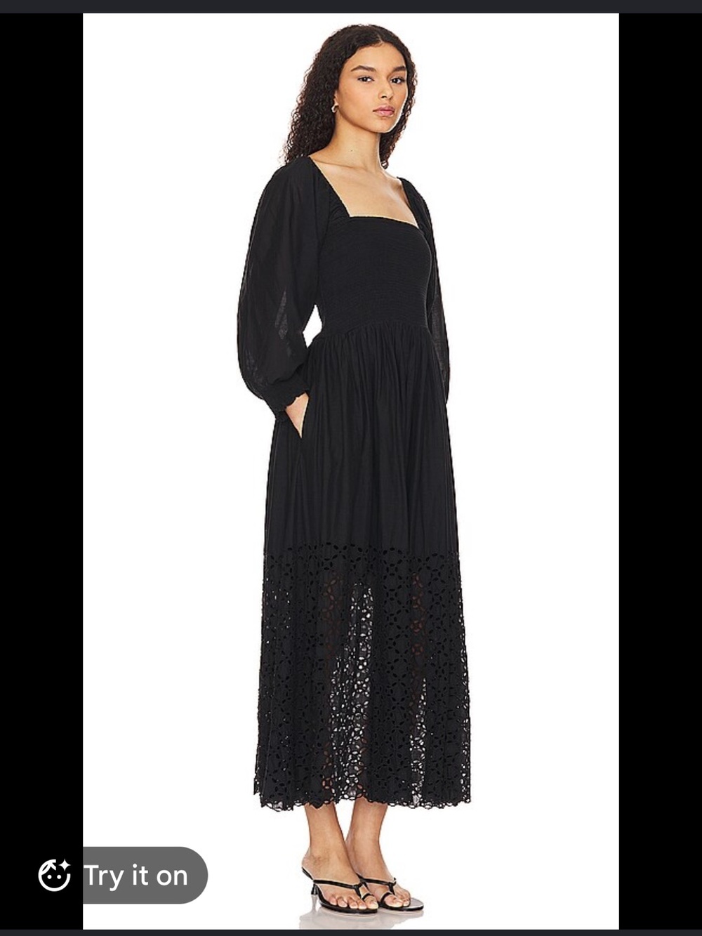 Free People NWT Perfect Storm Black Midi Dress Size Small